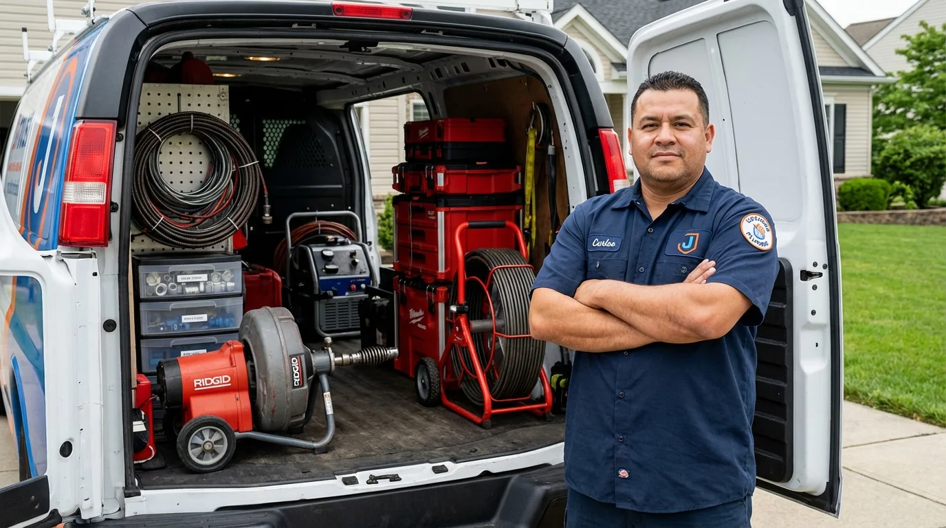 Professional drain cleaning equipment and Johns Plumbing LLC plumber in Golden